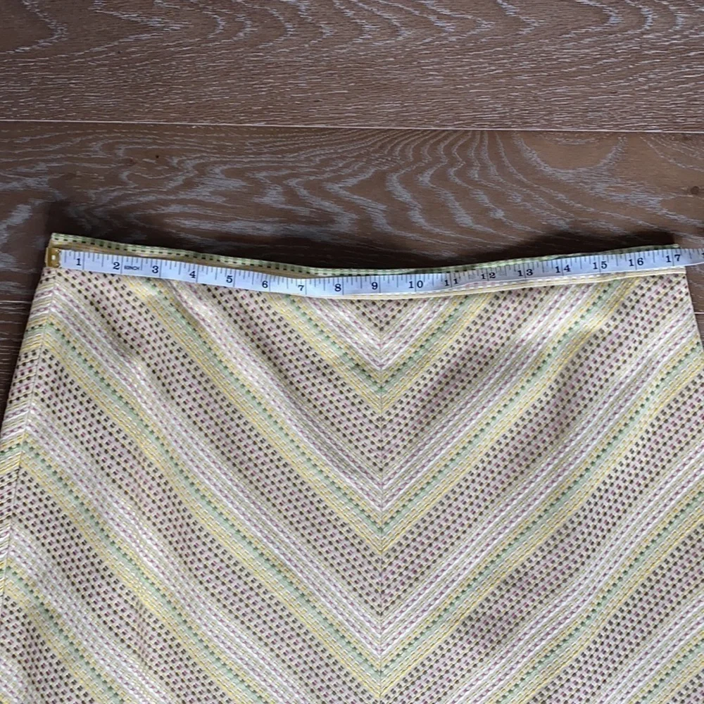 BCBGMaxAzria Chevron A-line Skirt | Tan | 12
